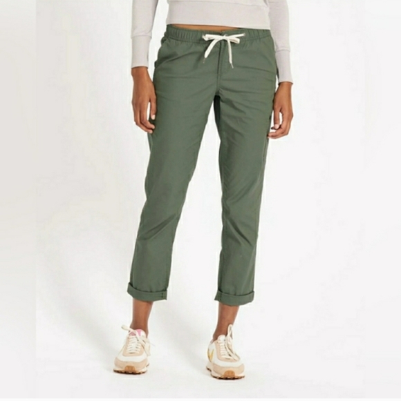 Vuori Womens Ripstop Organic Cotton Relaxed Pant Size XL Army Green Sustainable